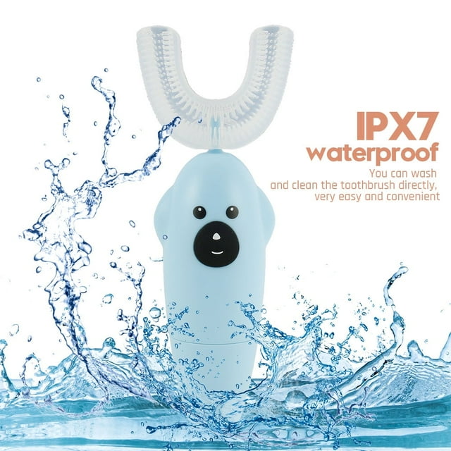 U Type Electric Toothbrush 360° Sonic Automatic Children Teeth Cleaner Waterproof Battery Powered