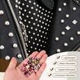 thumbnail image 4 of Uxcell 60Pcs Picos Redondos de 6mm, Picos de ABS con Respaldo Plano y Tornillos, Remaches para DIY en Ropa de Cuero, Bolsos, Zapatos y Cinturones, Negro, 4 of 7