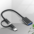 thumbnail image 4 of 3X 2 in 1 USB 3.0 OTG Adapter Cable Type-C Micro-USB to USB 3.0 Interface Converter Black,3 x OTG Adapter Cable,Black, 4 of 6