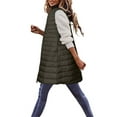 thumbnail image 5 of DHFJKG Women's Zipper Down Vest Solid Color Slim-Fit Sleeveless Round Neck Lightweight Down Coat Gilet Quilted Jacket Outdoor Winter Above Knee Vest With Pockets Soft Jackets, 5 of 6