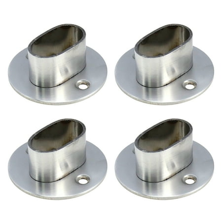 

LC LICTOP 4Pcs Elliptical Flange Seat Wardrobe Clothes Rod Bracket Hardware Fitting with Mounting Screws