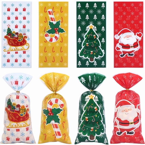 Christmas Gift Bags Assorted Designs Holiday 100pcs