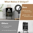 thumbnail image 6 of Costway 3-Tier Record Player Stand with Charging Station Shelf & 4 Dividers for Bedroom Black, 6 of 10