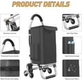 thumbnail image 3 of 2 in 1 Shopping Cart for Groceries, 110 lbs Grocery Cart on Wheels, Foldable Shopping Cart with 6 Wheels, Load-Bearing Hand Truck with Black Waterproof Bag for Shopping, Camping, Garden, 3 of 15