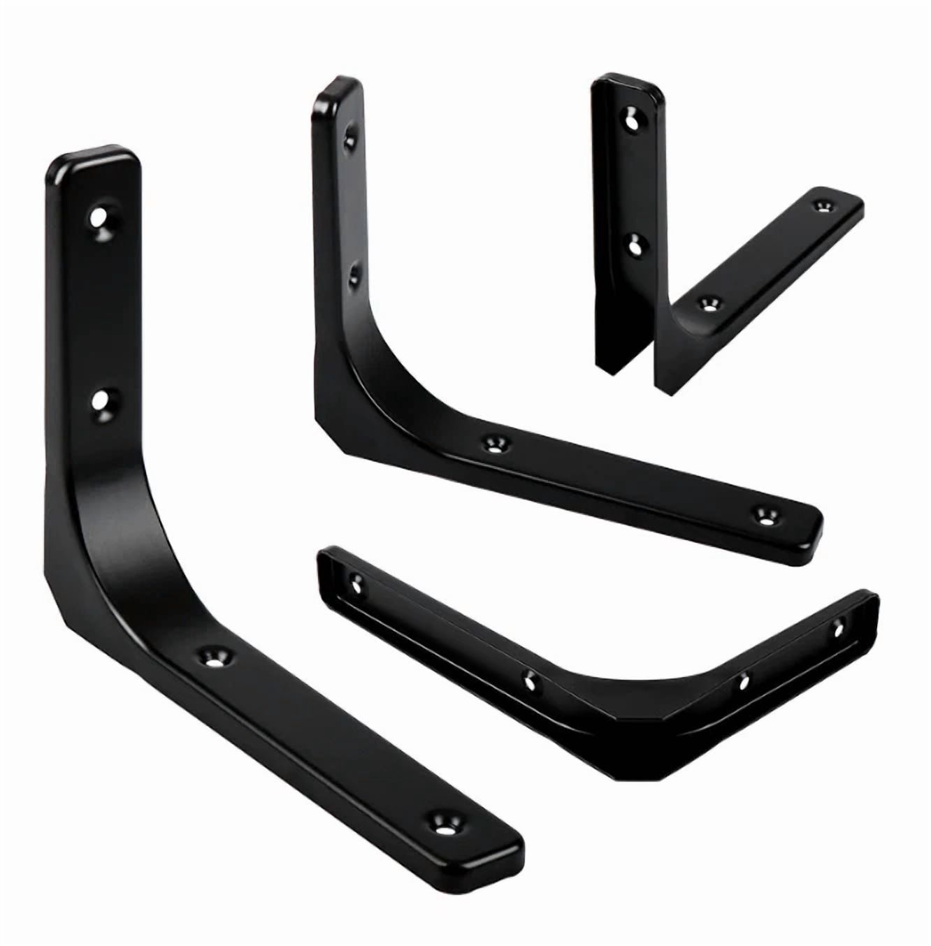 4Pcs 4Inch Stainless Steel Shelf Bracket Wall L-Shaped Fixed Hardware Bracket