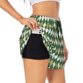 thumbnail image 2 of Disketp Light Green Squares Print Women's Shorts Workout Shorts for Athletic Gym Running Shorts with Phone Pockets X-Large, 2 of 8