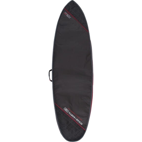 Ocean & Earth Compact Day Mid Length Black / Red Surfboard Bag - 6'8" (Fits 1 Board)