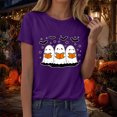 thumbnail image 2 of enyan Ghost Shirts for Women Womens Halloween Shirts Cute Ghost Shirt Fall Tshirt Fashion Lover Graphic Tees casual Short Sleeve Tops Dark Purple,M, 2 of 7