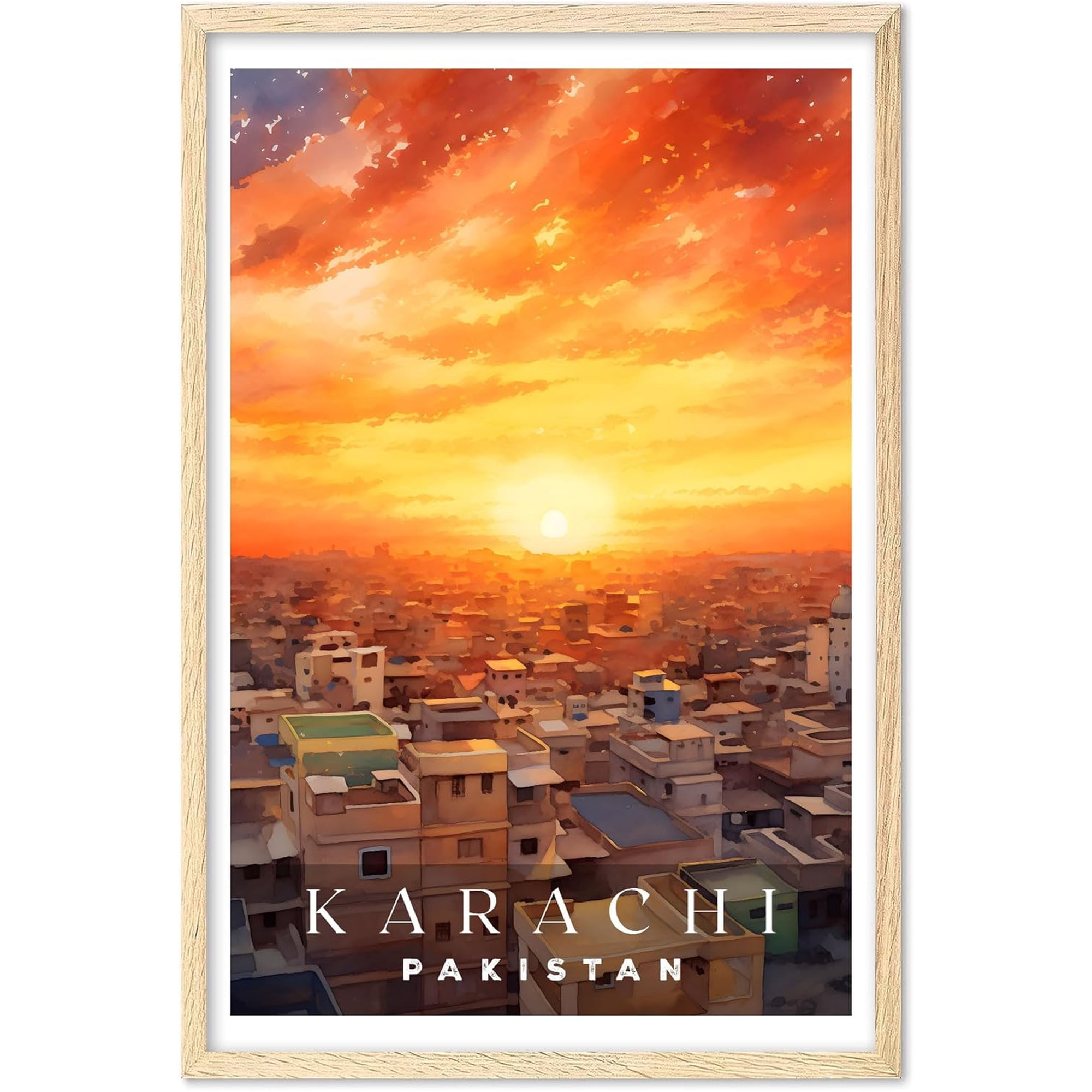 Karachi Pakistan Travel City Stonehenge Poster , Poster Print Only