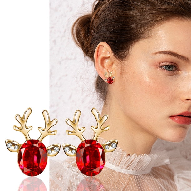 Fiudx Pendientes de Asta de Ciervo, Estilo Bohemio, con Forma de Oreja de Oruga, Joyería Bohemia