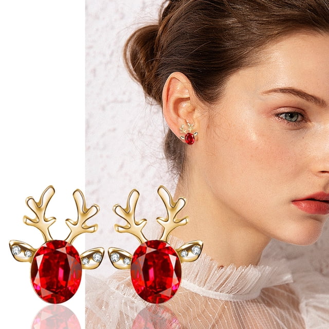 Fiudx Pendientes de Asta de Ciervo, Estilo Bohemio, con Forma de Oreja de Oruga, Joyería Bohemia