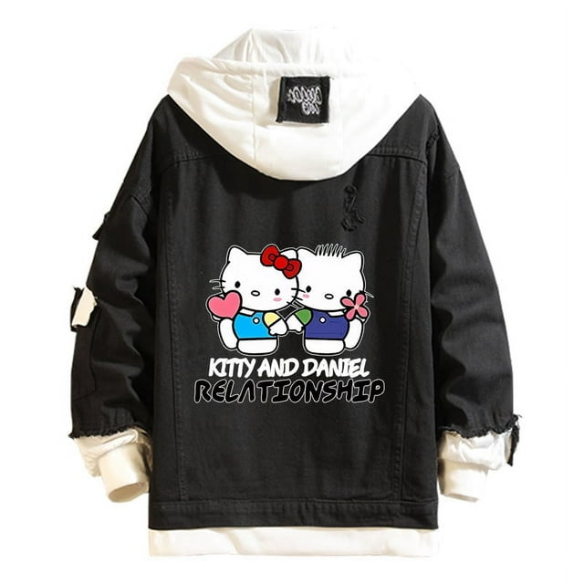Women and men Cowboy Jacket Hello Kitty Hoodie Spring and Autumn KT Cat Sweet Top FJH