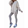 thumbnail image 3 of Conjunto de Sudadera y Leggings para Mujer, 2 Piezas, Sudadera Extragrande, Pantalones Ajustados y Chándal Albaricoque XL, 3 of 9
