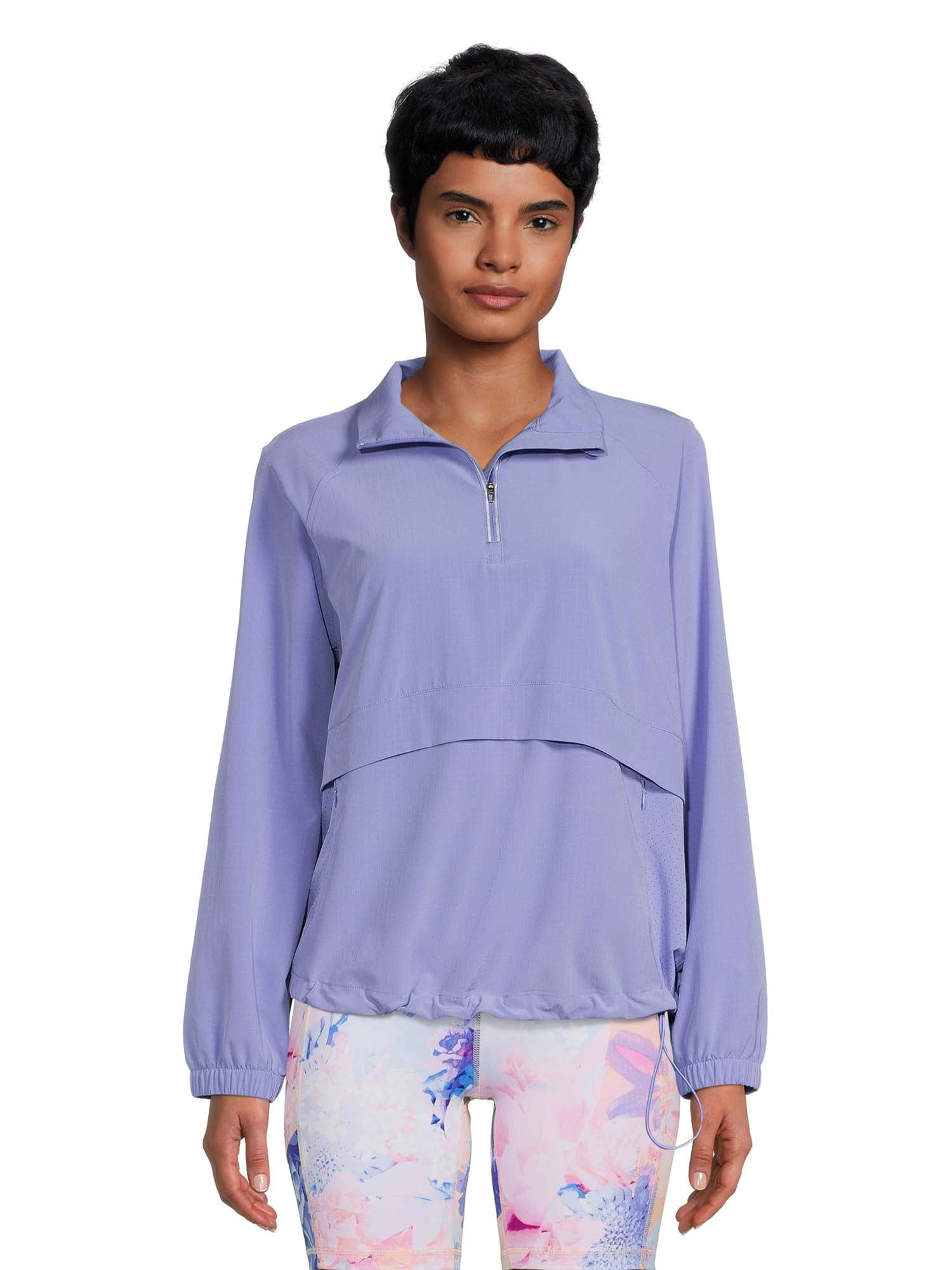 Avia Women's Pullover Mock Neck Quarter Zip Windbreaker Jacket