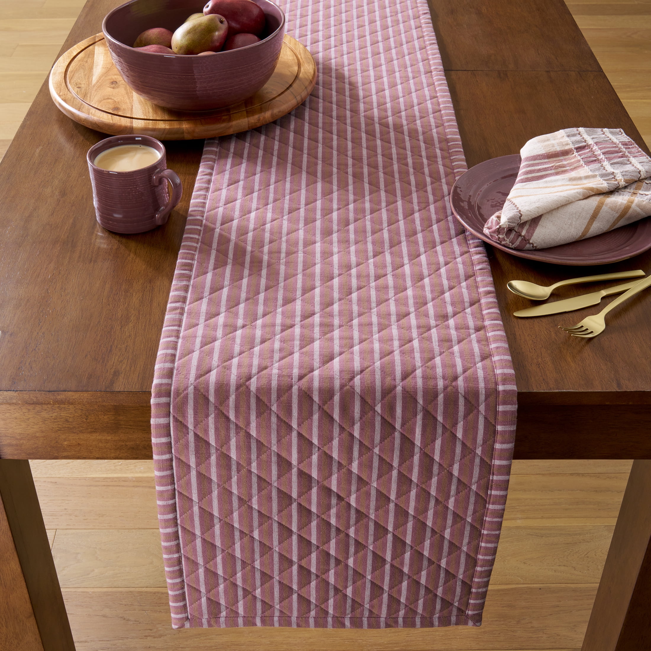 Better Homes & Gardens Edith Vine Floral 90" x 14" Cotton Linen Table Runner