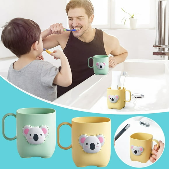Vaso portátil para enjuague bucal de viaje con asa - cilindro de cepillado 3 en 1, 11x9,5x8cm, plástico de grado alimentario, a prueba de fugas para el hogar y los viajes