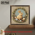 thumbnail image 2 of 1pc Vintage Rustic Bunny Easter Egg Wooden Wall Sign - 8x8 Inch Farmhouse Spring Decor with Charming Egg Design, Wood Frame for Easter Party, Porch, Shelf, Bunny Lovers Gift, 2 of 9