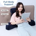 thumbnail image 4 of Reading Pillow for Bed Backrest Pillow for Bed Sitting Up Adult with Arms, Shredded Memory Foam Back Support Pillow with Headrest & Pockets, Removable Washable Cover and Detachable Neck Roll, 4 of 7