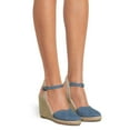 thumbnail image 6 of Time and Tru Women's Casual Eyelet Espadrille Wedges with Ankle Strap, Sizes 6-11, 6 of 7