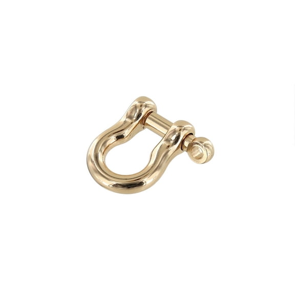B7485 1/4" Gold Plate, Shackle w/ Screw Pin, Solid Brass-LL