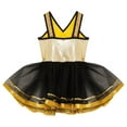thumbnail image 4 of Alvivi Girls Sequins Ballet Dance Figure Ice Skating Dress Tutu Skirted Leotard Ballerina Dancewear Gold 6, 4 of 7
