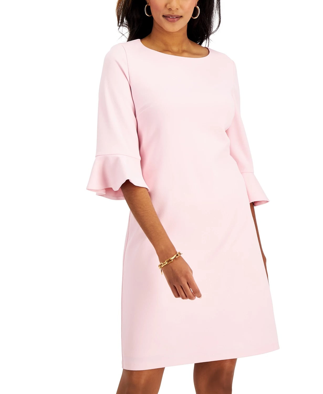 Kasper SALMON PINK RuffleSleeve Sheath Dress, US 16
