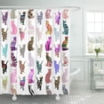 thumbnail image 1 of SUTTOM Pink Cute Girly Whimsical Cats Aztec Floral Pattern Abstract Shower Curtain 66x72 inch, 1 of 1