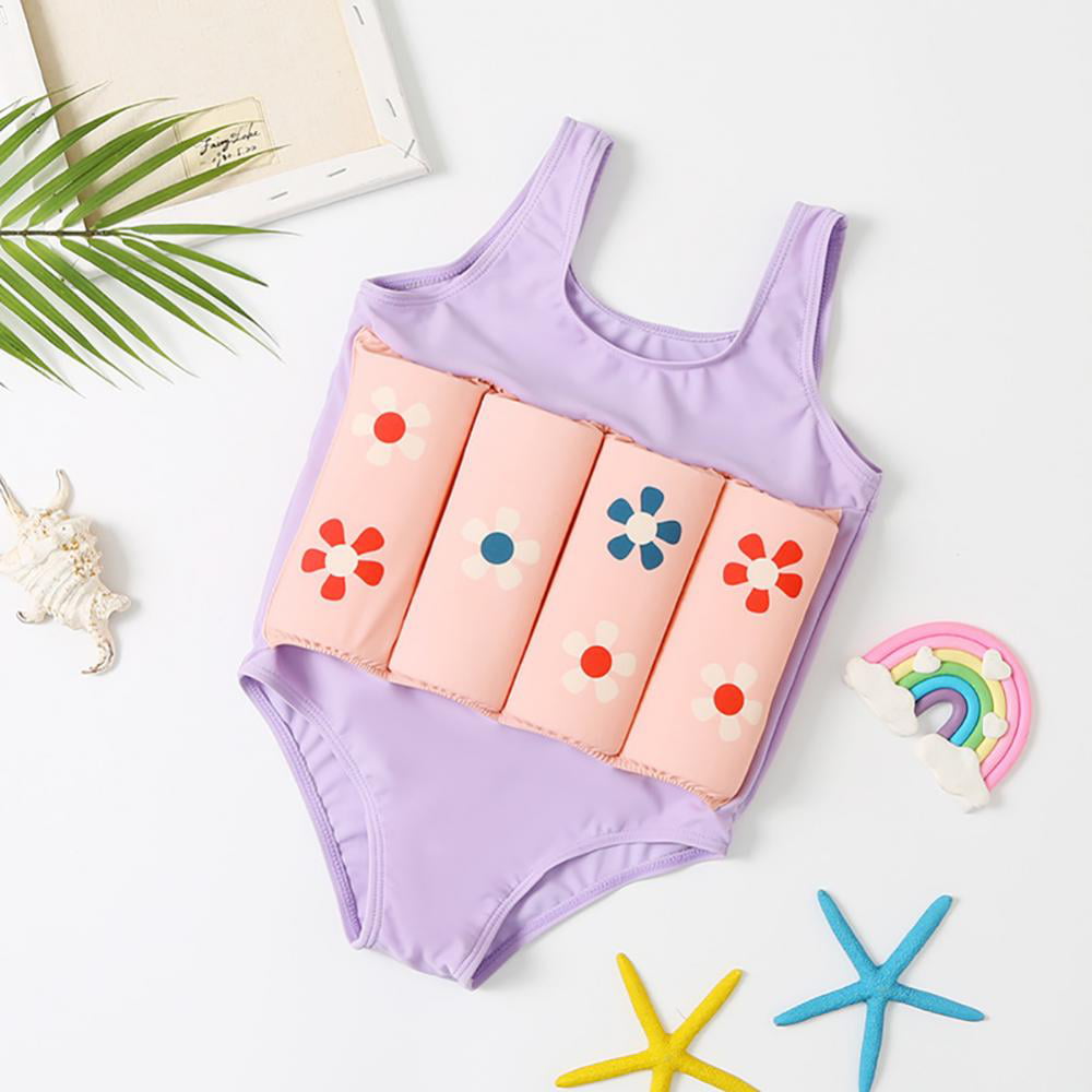 Yijuhua Kids Float Suit Girls One Piece Buoyancy Swimwear with Adjustable Buoyancy Baby Flotation Swimsuit with Many Styles