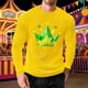 thumbnail image 1 of Ceisia Men's Mardi Gras Glitter Crown Print Waffle Knit Crew Neck Long Sleeve T-Shirt Gift, 1 of 5