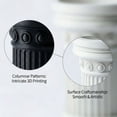 thumbnail image 5 of 8 Inch 3D Printed Art Vase, Matte Black Vintage Column-Style Decorative Vase With Classic Engraved Details, Ideal For Tabletop Centerpieces, Shelf Display, Home Decor, For Family,, 5 of 7