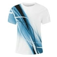 thumbnail image 5 of ZCFZJW Mens Funny Cool T-Shirts Casual 3D Striped Color Contrast Print Novelty Short Sleeve Round Neck Pullover Tops Loose Fit Soft Cotton Basic Workout Tees Shirt Blue XXXXXL, 5 of 5