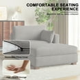 thumbnail image 3 of UIXE Oversized Corduroy Chaise Lounge w/Pillows Indoor Recliner Lounge Chair with Ottoman, Left Arm Chaise Upholstered Single Lounge Sofa, Light Grey, 3 of 8