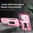 thumbnail image 5 of for Samsung Galaxy S23+ Plus Case with Slide Camera Cover & 2 PCS Screen Protector, Build in 360° Rotating Ring Kickstand, Military Grade Protective Case for Galaxy S23 Plus 6.6 inch, Pink+Red, 5 of 18