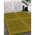 thumbnail image 2 of Ahgly Company Indoor Round Patterned Orange Gold Area Rugs, 4' Round, 2 of 6