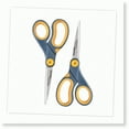 thumbnail image 1 of Ciseaux Antiadhésifs en Titane - Lame Droite de 8 Pouces avec Fonction de Glissement Réglable - Lot de 2 (Gris/jaune), 1 of 5