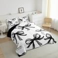 thumbnail image 3 of Manfei Black Bowtie 3-Piece Full Size Comforter Sets,Cartoon Kawaii Bedding Comforter Set,Cute Bowknot Lightweight Bedding Sets,Ultra Soft Bow Bedroom Decoration,Reversible, 3 of 8