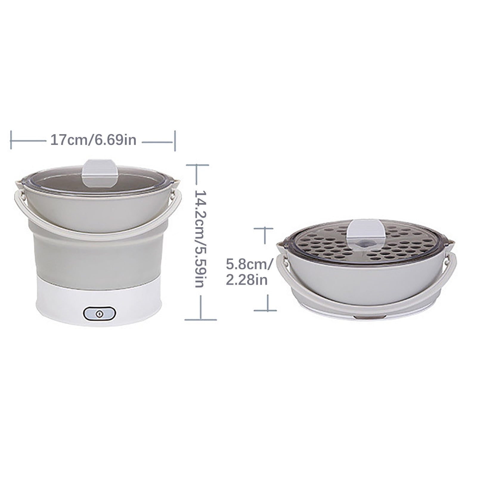 Drizzle Foldable Electric Cooker Travel Pot - Dual Voltage 100V-240V Hot  Pot Cooking - Food Grade Silicone Cookerware Boiling Water Steamer -  Camping