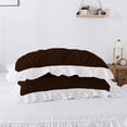 thumbnail image 4 of 3 Piece Pinch Ruffle Duvet Cover Set, Extra Soft, Luxury,100% Egyptian Cotton, Zipper Closure and Quilts Cover Set, Cool and Breatheable Bedding Sets Chocolate and White Solid,King Size., 4 of 4