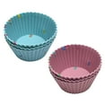 thumbnail image 4 of 1 Set/6PCS Thickened Silicone Muffin Cup Round Lace Baking Mold (Mix Color), 4 of 6