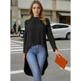 thumbnail image 3 of DARING DIVA Women's High Low Asymmetrical Hem Dressy Casual Blouse Black S, 3 of 8