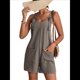 thumbnail image 1 of Cortos de Verano A para Mujer, Casuales Sin Mangas con Bolsillos Marrón XL, 1 of 9