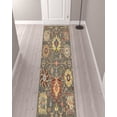 thumbnail image 2 of 2' X 10' Gray And Ivory Oriental Power Loom Runner Rug With Fringe, 2 of 5