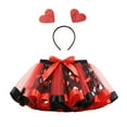 thumbnail image 3 of Girls’ Valentine Layered Tutu Skirts – Carnival Party Dance Performance Skirts Kids Dress Up Tutus With Headband, 3 of 6