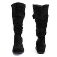 thumbnail image 2 of Love Steetly Women's Extra Wide Calf Knee High Boots, Slouchy Double Buckle Flat Fall Winter Boots., 2 of 7