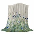thumbnail image 6 of Navy Blue Wildflowers Blanket Soft Cozy Warm Throw Blanket for Couch, Plush Fuzzy Flannel Fleece Blankets for Sofa, Pastoral Botanical Floral Beige Bed Blankets Lightweight Gifts for Women, 30"x40", 6 of 9