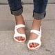thumbnail image 4 of Sandalias de mujer con tacón de cuña plano de verano con hebilla informal de Color sólido con boca de pez Wmkox8yii  sa1333, 4 of 4