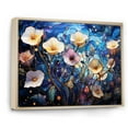 thumbnail image 2 of Designart "Morning Glory Beige and Blue" Floral Floater Framed Wall Art Living Room, 2 of 7