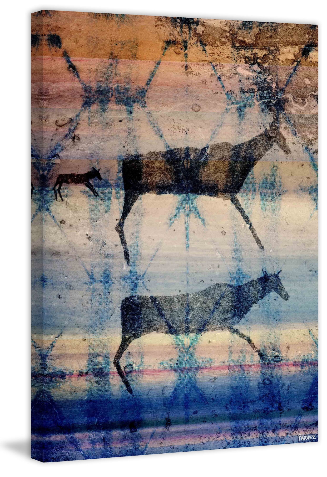 Parvez Taj "Herd Drawing" Print on Canvas