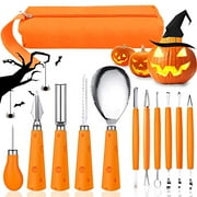 Halloween Pumpkin Carving Kit, FEOAMO 11 Pieces Professional Heavy Duty Stainless Steel Jack O Lanterns Pumpkin Carving Tools Set for Halloween Kids Adults Party Decorations, with Storage Carrying Bag