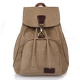 thumbnail image 2 of Women Canvas Backpack Female Vintage Pure Cotton Travel Bag Fashion Drawstring Laptop School Bags Shoulder Bag For Teenage Girls, 2 of 5